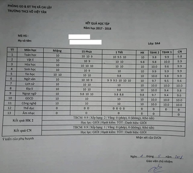 Nam sinh Sài Gòn gây choáng với bảng điểm chi chít 10 - ảnh 2