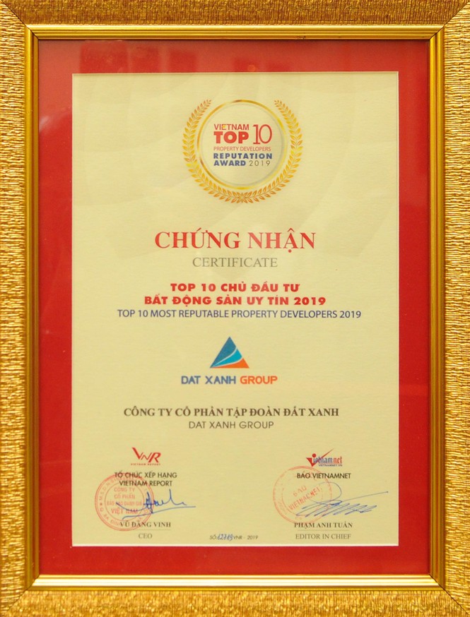 Đất Xanh xuất sắc vào Top 10 chủ đầu tư uy tín năm 2019 - ảnh 3