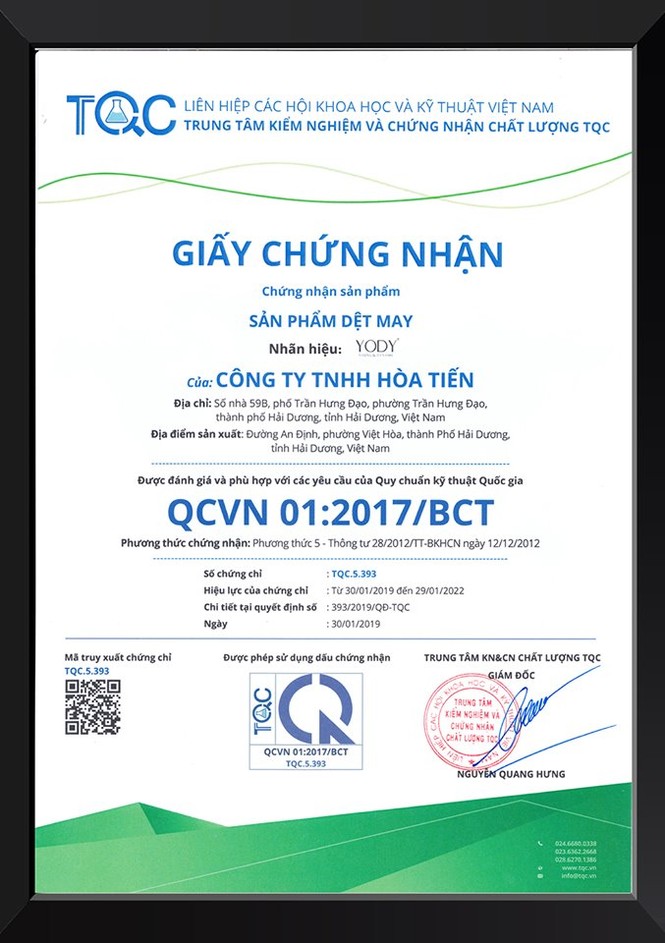 YODY Fashion được trung tâm TQC Chứng nhận hợp quy dệt may - ảnh 4