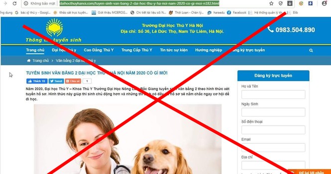 Thông báo v/v đăng tải thông tin tuyển sinh đại học sai sự thật - ảnh 1 Thông báo v/v đăng tải thông tin tuyển sinh đại học sai sự thật - ảnh 1