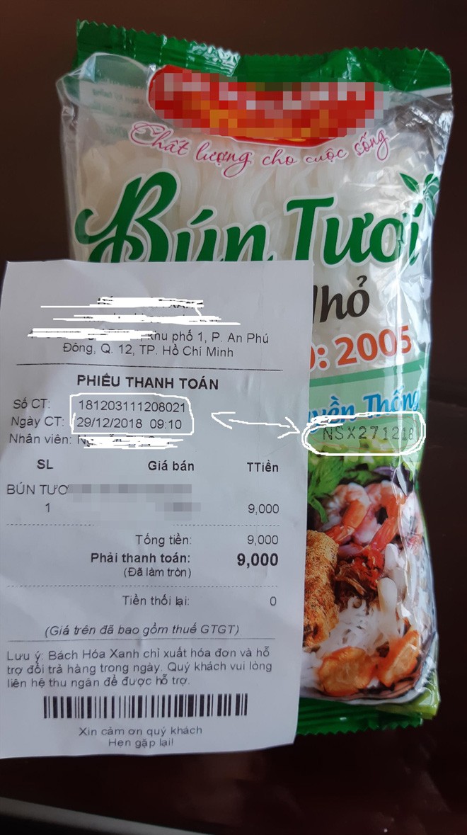 'Đầu nậu' cung cấp bún cho TPHCM bị phát hiện gian lận ngày sản xuất - ảnh 1
