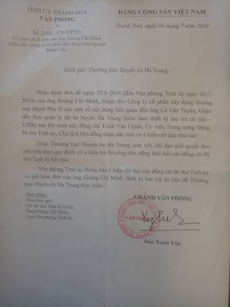 Giám đốc Ban quản lý dự án bị tố cáo “vòi tiền“ - ảnh 1