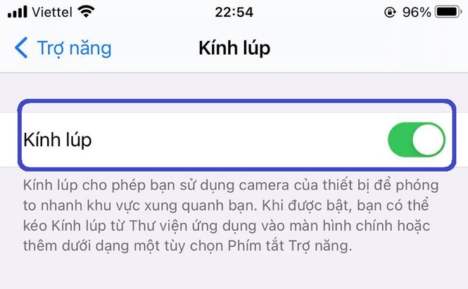 Mẹo kích hoạt tính năng kính lúp trên iPhone - ảnh 4