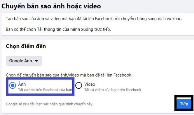 Hướng dẫn chuyển hình ảnh từ Facebook sang Google Photos - ảnh 6
