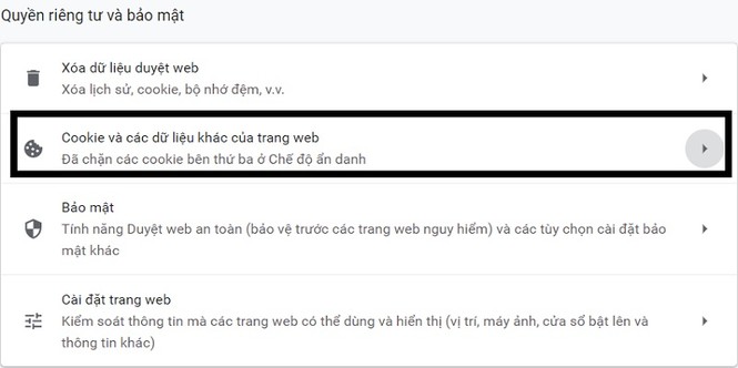 Cách xóa Cookie trên Google Chrome - ảnh 3