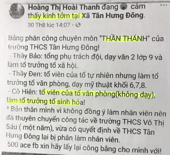Làm rõ vụ nữ giáo viên bị buộc thôi việc vì...không chịu làm nhân viên