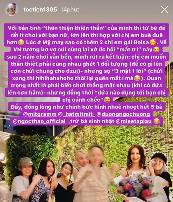 Tóc Tiên đưa ra quan điểm về tình bạn của hội chị em khiến fan không khỏi thích thú - ảnh 1