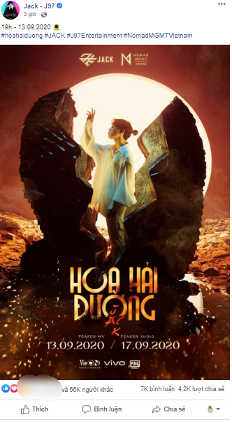 Jack chỉ mới nhá hàng poster MV mới nhưng lại thu về thành tích