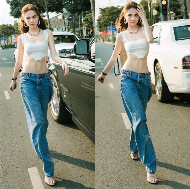 Sắc trắng đổ bộ thời trang sao Việt tuần qua: Các kiểu crop-top tiếp tục lên ngôi - ảnh 2