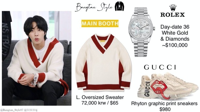 Áo len và đồng hồ của Jin (BTS) có giá tiền chênh lệch cỡ nào mà khiến netizen sửng sốt - ảnh 1