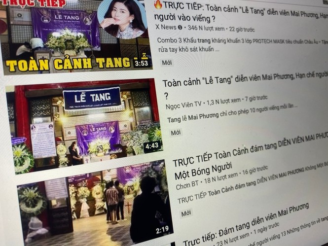 Phản cảm nhiều video giả livestream đám tang diễn viên Mai Phương - ảnh 1