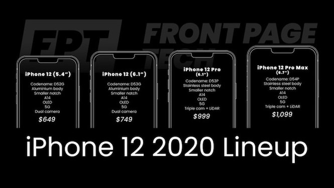 Lộ giá bán tất cả các mẫu iPhone 12 Apple sẽ ra mắt vào mùa Thu năm nay - ảnh 2