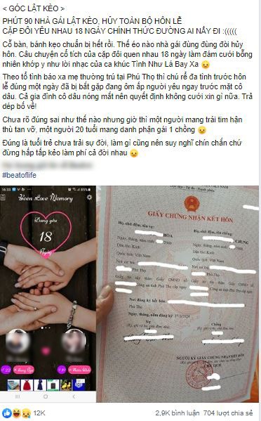 Xôn xao cặp đôi yêu nhau 18 ngày đã đăng kí kết hôn nhưng nhà gái