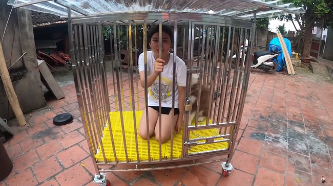 Con trai bà Tân Vlog gây xôn xao mạng xã hội vì hành động nhốt em gái vào cũi chó - ảnh 4