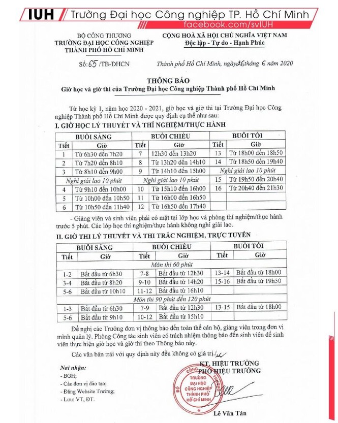 Yêu cầu giờ vào học từ 6h30 sáng, sinh viên ĐH Công nghiệp TP.HCM phản ứng dữ dội - ảnh 1