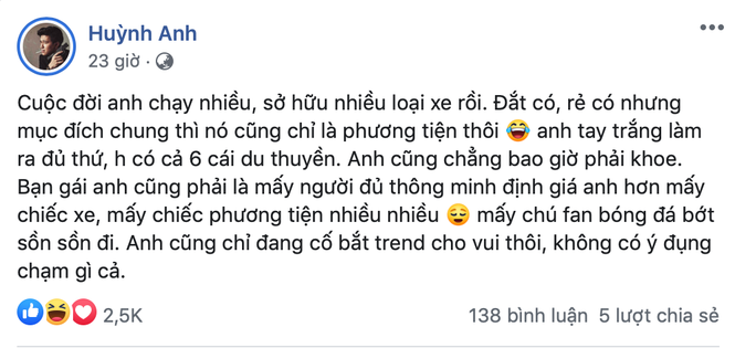 Diễn viên Huỳnh Anh chính thức lên tiếng khi bị dân mạng cho rằng đang
