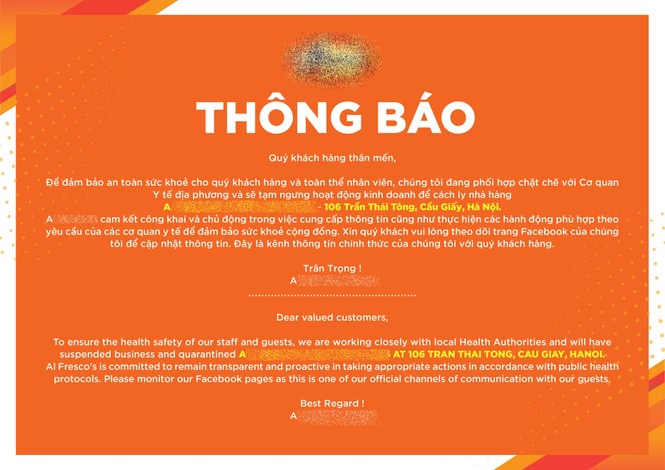 Nhân viên bị nghi nhiễm COVID-19, cửa hàng pizza tại Hà Nội thông báo tạm ngừng hoạt động - ảnh 3