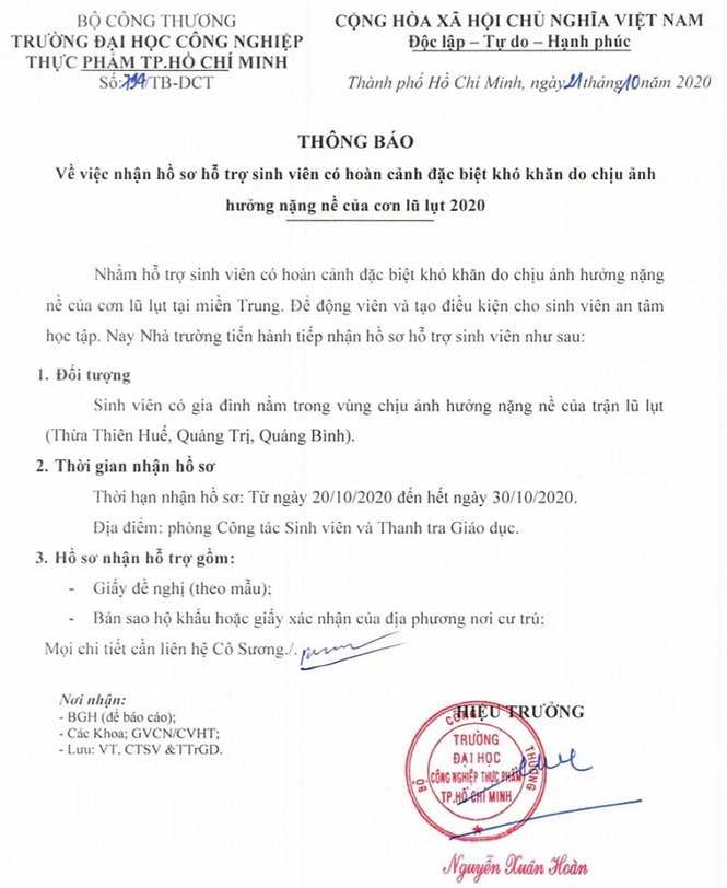 Nhiều trường ĐH, CĐ miễn giảm học phí, tặng học bổng cho sinh viên vùng lũ miền Trung - ảnh 3