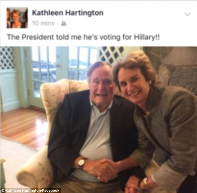 Cựu Tổng thống Bush ‘cha’ dự định bầu cho bà Hillary - ảnh 1