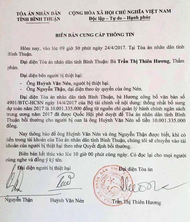 Ông Huỳnh Văn Nén sắp nhận 10 tỷ đồng bồi thường - ảnh 1