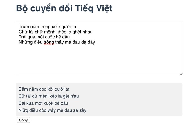 Công cụ chuyển chữ Việt thành 'Tiếq Việt' kiểu mới - ảnh 1