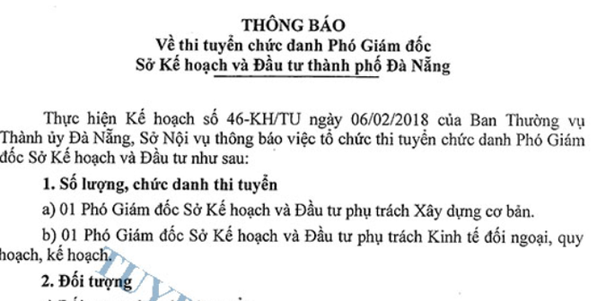 Vì sao con trai cựu Chủ tịch Đà Nẵng vẫn được thi tuyển PGĐ Sở? - ảnh 1