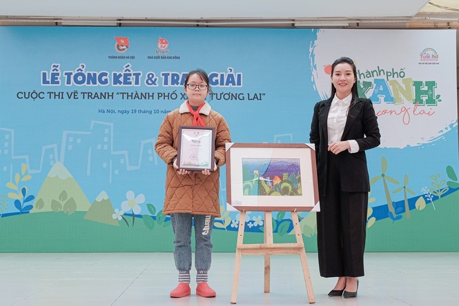 Hàng nghìn học sinh Hà Nội trổ tài vẽ tranh để truyền tải ước mơ về thành phố xanh - ảnh 3