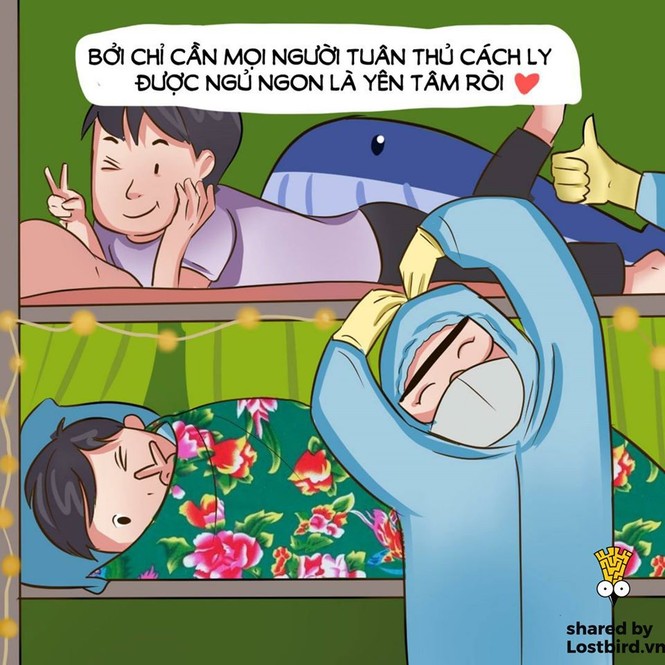 Nỗi lòng của chiến sĩ tuyến đầu chống dịch qua nét vẽ sáng tạo. - ảnh 5