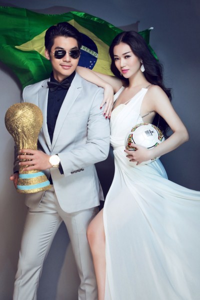 Khánh My kiêu sa bên cúp vàng trước chung kết World Cup - ảnh 5