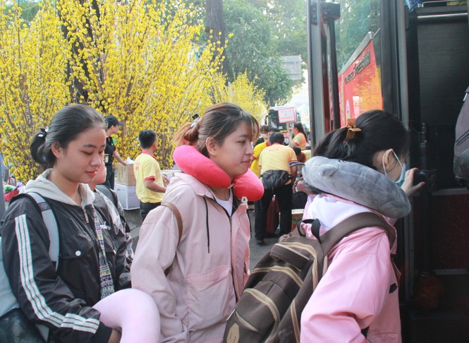 2.500 sinh viên TPHCM lên 'Chuyến xe mùa xuân' về quê đón Tết - ảnh 7