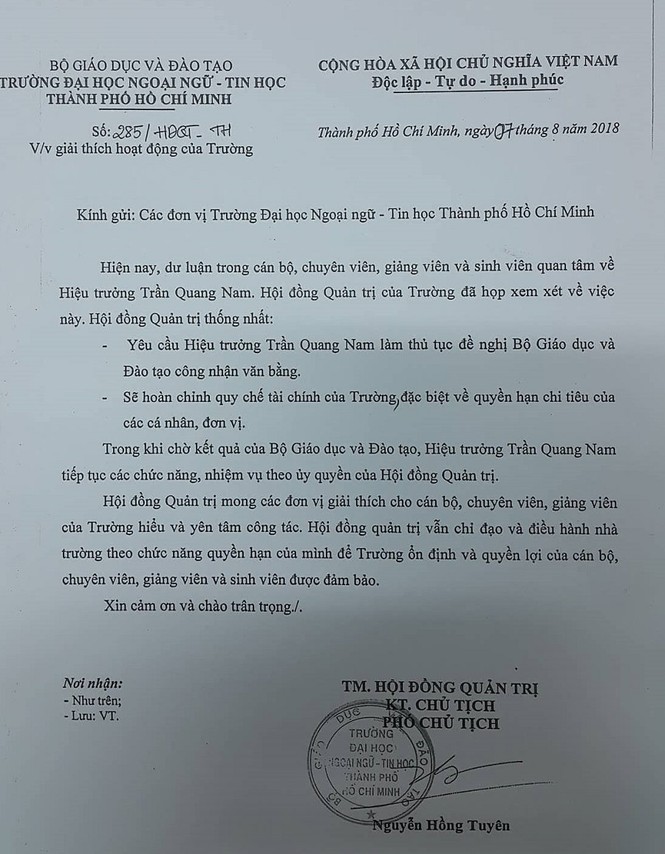 Hiệu trưởng Huflit bị tố bằng không hợp lệ: Sai trong quản lý cán bộ? - ảnh 3