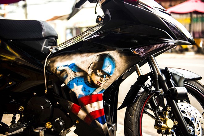 Ngẩn ngơ trước Exciter 150 độ phiên bản Captain America - ảnh 4