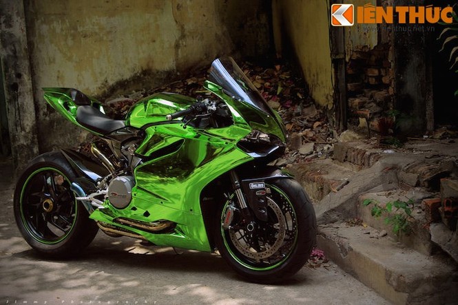 Ducati 899 Panigale độ phong cách 'Người khổng lồ xanh' cực độc - ảnh 11