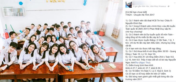 Lớp học có 1 thủ khoa khối A 30 điểm, 27 học sinh còn lại đều trên 27 điểm - ảnh 1
