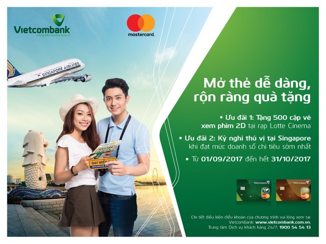 Nhiều ưu đãi hấp dẫn dành tặng chủ thẻ tín dụng Vietcombank MasterCard - ảnh 1