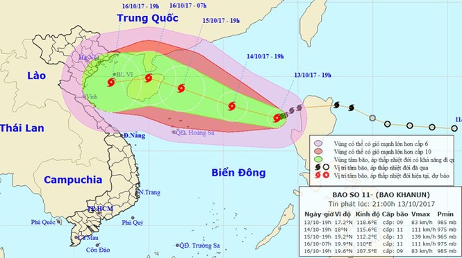 Bão số 11 liên tục mạnh thêm, sức gió có thể đạt 150km/h - ảnh 1