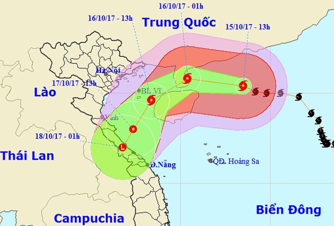 Bão số 11 mạnh lên cấp 16, liên tục đổi hướng - ảnh 1