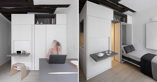 Công nghệ mới giúp căn hộ 16 m2 kiêm phòng làm việc linh hoạt - ảnh 1