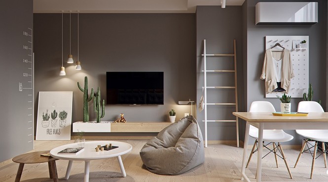 Căn hộ 60 m2 rộng rãi không ngờ nhờ bỏ tường ngăn - ảnh 2
