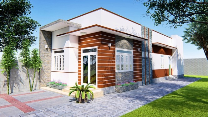 Mẫu nhà cấp 4 hai phòng ngủ đẹp như mơ chỉ với 400 triệu đồng - ảnh 1
