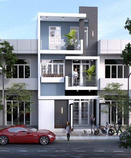 Nhà ống hai tầng kết hợp sân thượng đẹp miễn chê - ảnh 1