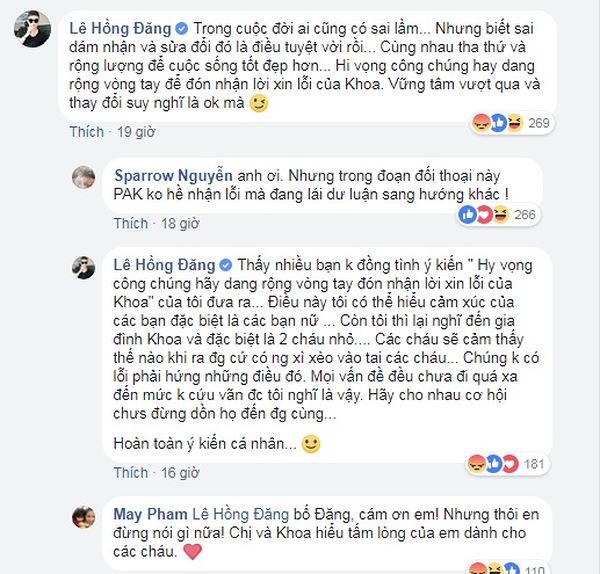 Bị 'khui' từng đánh phụ nữ, Hồng Đăng xoá bình luận bênh Phạm Anh Khoa - ảnh 1