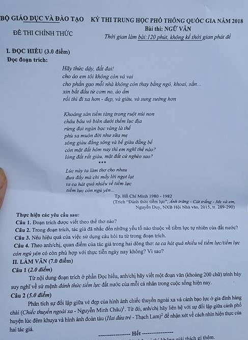 Còn nhiều băn khoăn trong đổi mới đề thi Ngữ Văn - ảnh 1