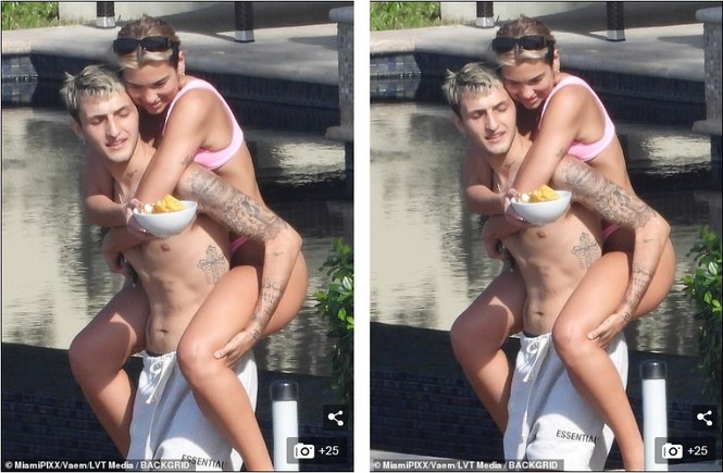 Dua Lipa khoe vóc dáng đáng kinh ngạc với bikini hồng, hôn đắm đuối trai trẻ - ảnh 4