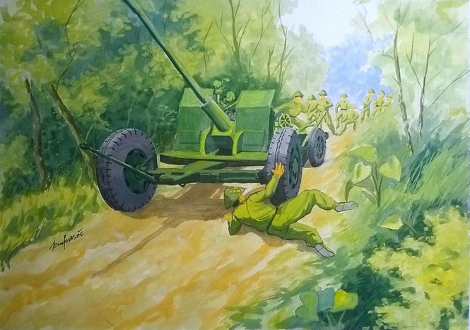 Chiến sĩ nào đã hi sinh khi kéo pháo ra?