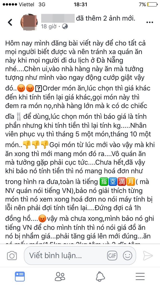 Nhà hàng bị tố 'chém' bữa ăn gần 10 triệu, xuất hóa đơn tiếng Trung - ảnh 2