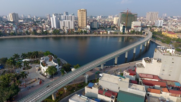 Tuyến đường sắt Cát Linh - Hà Đông nhìn từ trên cao - ảnh 3