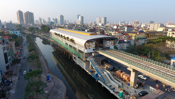 Tuyến đường sắt Cát Linh - Hà Đông nhìn từ trên cao - ảnh 6