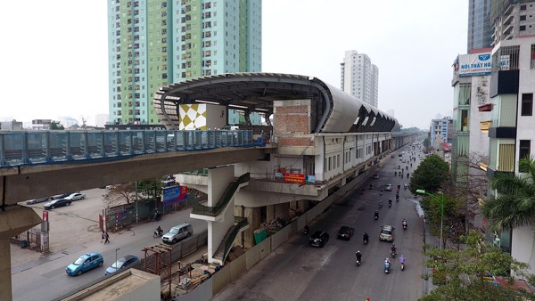 Tuyến đường sắt Cát Linh - Hà Đông nhìn từ trên cao - ảnh 15