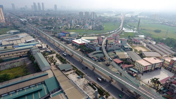 Tuyến đường sắt Cát Linh - Hà Đông nhìn từ trên cao - ảnh 18